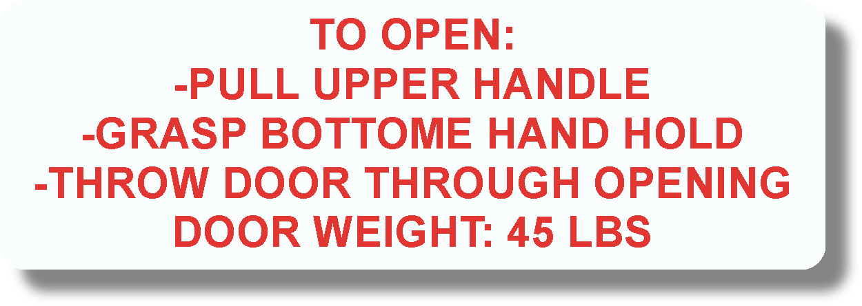 TO OPEN: - Pull upper handle