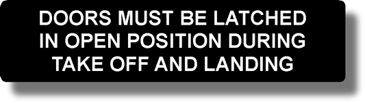 Doors Must Be Latched In Open Position During Takeoff And Landing