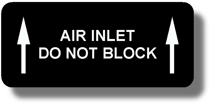 ↑Air Inlet Do Not Block ↑