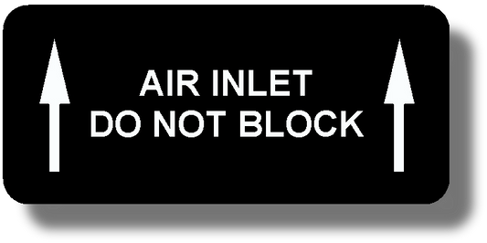 ↑Air Inlet Do Not Block ↑