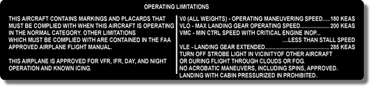 Operating Limitations