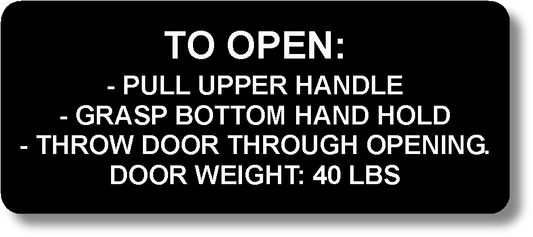 TO OPEN: - Pull upper handle